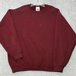 Vintage Wilson Sweatshirt Mens XL Maroon Made in USA Pullover Sweater Crew Neck - Picture 1 of 12
