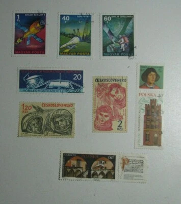 Set 8 Stamps Cosmos Space Exploration Czechoslovakia East Germany Hungary Poland - Image 1 of 4