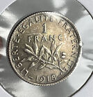 1918 France Silver 1 Franc Coin