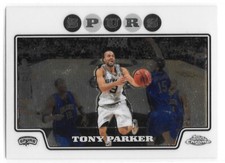 2008 09 Topps Chrome Tony Parker Base Card #9 San Antonio Spurs