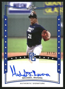 2014 Leaf Perfect Game Showcase Autographs Blue #AMR1 Michael Rivera /25