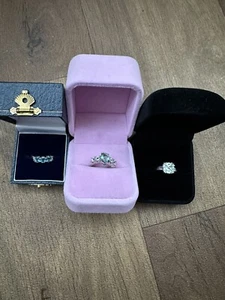 silver and gemstone set rings Ring Bundle X3 all Size J, 11gm, boxed - Picture 1 of 6