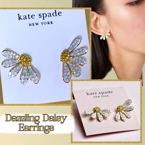 KATE SPADE BLUMEN OHRRINGE 🩷SCHILLERNDES GÄNSEBLÜMCHEN FUNKELNDES GOLD KRISTALL/DURCHBOHRTER PFOSTEN - Bild 1 von 9