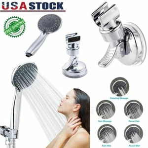 Bracket Suction Adjustable Shower Head Handset Holder & Hand Held Shower Head US - Picture 1 of 14