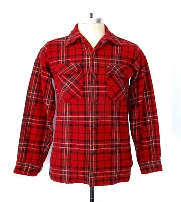 Camisa Leñador De Colección Años 50 60 Pendleton Roja Lana Franela Botón Lazo S Foto 1 de 4