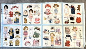 Paper Dolls Stoff Panel #7166 Tante Lindys von Sibling Arts Studio 8 Blöcke NEU - Bild 1 von 6