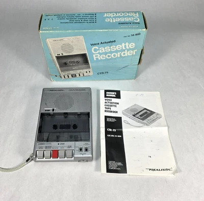 Grabadora de cinta de casete activada por voz CTR-75 realista de colección - piezas/reparación Foto 1 de 4