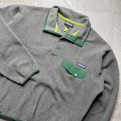Vintage 90s Patagonia Synchilla Snap-T Fleece Jacket Mens Medium Gray Green - Image 1 of 4