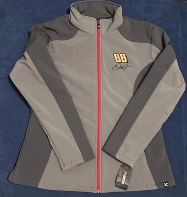 Chase Authentics NASCAR Women’s Jacket Dale Earnhardt Jr. #88 Sz XL Grey NEW - Image 1 of 4