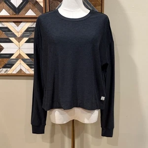 Vuori Damen Langarm Boxy Relaxed Fit Crew Top Dunkelgrau Gr. Medium - Bild 1 von 8