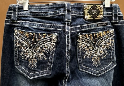 Jeans Miss Me para mujer tachuelas y lentejuelas talla W32X 34L Foto 1 de 4