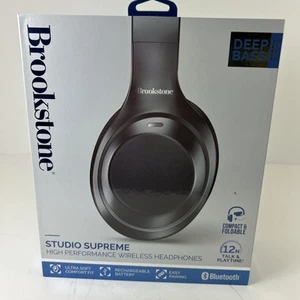 Brookstone Studio Supreme DEEPBass 12H Bluetooth Soft Headphones New Sealed 2024 - Picture 1 of 15