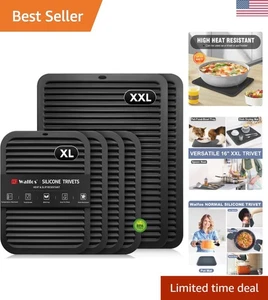 XXL Silikon Untersetzer Set: 16" & 12" Hitzebeständige Matten für Küchenschutz - Bild 1 von 9