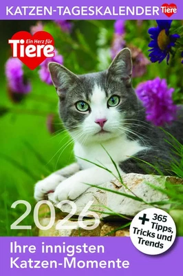 BRUCKMANN VERLAG GMBH, EIN HERZ FÜR TIERE MEDIA GMBH Katzen Tageskalender 2026 | Kalender | 365 S. | Deutsch | 2026