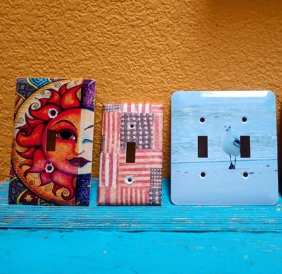 Cubiertas de interruptor de pared (2) hardware simple y (1) doble no incluido Foto 1 de 4