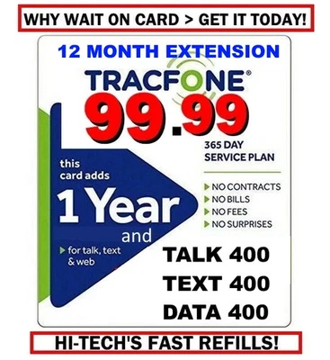 $99 TRACFONE 1 YEAR EXTENTENSION WITH Minutes/Texts/data  ✅ GET IT TODAY! ✅ - Image 1 of 2