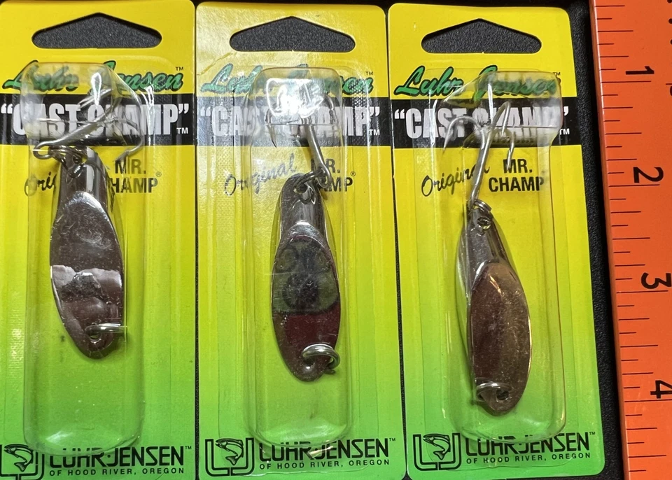 4x Luhr Jensen 1/2 Cast Champ Chrome Spoon