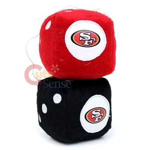 NFL San Francisco 49ers Peluche Dadi Fuzzy Logo Squadra Accessori Auto - Foto 1 di 1