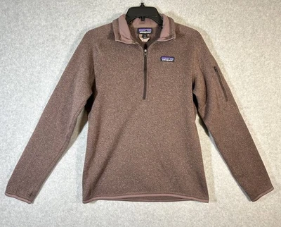 Suéter Patagonia Better 1/4 Cremallera Mujer M Marrón Muave Vellón Forrado Manga Bolsillo Foto 1 de 4