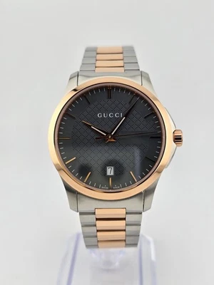 Gucci G-Timeless YA126446 Two-Tone Bracelet Grey Dial Men's  Watch ⌚ - Image 1 of 4