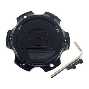 Level 8 Wheel Rim Center Hub Cap Closed-End Bolt-On Gloss Black 4-3/4"OD 5/8"H - Picture 1 of 2