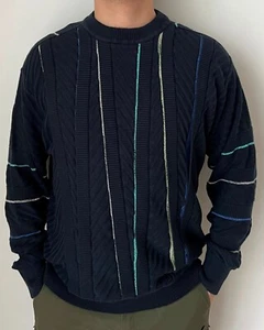 VINTAGE CARLO COLUCCI CHUNKY KNIT SWEATER PULLOVER LIKE A COOGI MEN’S 54 ~ XL - Picture 1 of 5