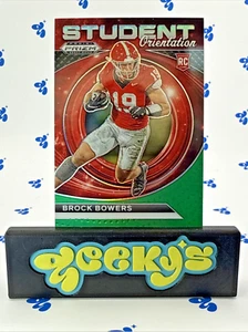2024 Panini Prizm Draft Picks Student Orientation BROCK BOWERS RC Green Prizm - Picture 1 of 11