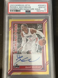 2023-24 Donruss Optic Dominators Signatures RUSSELL WESTBROOK GOLD /10 PSA10 - Picture 1 of 2