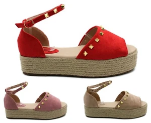 Sandalias de verano con hebilla de verano para mujer dama plataforma Reino Unido - Imagen 1 de 12