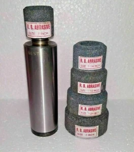 SIOUX STYLE VALVE SEAT GRINDER STONE HOLDER THREAD 11/16 " With 5 Pcs Stones - Foto 1 di 2
