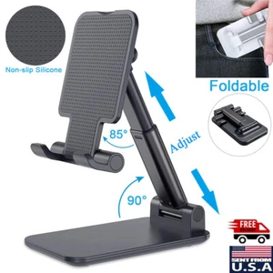 Universal Foldable Adjustable Tablet Stand Cell Phone iPad iPhone Desktop Holder - Picture 1 of 14