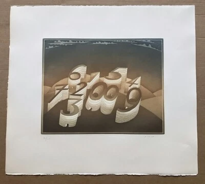 Jean Michel Folon Signed LE Engraving Aquatint "Numbers" 1982 Cities Suite - Image 1 of 4