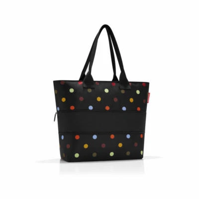 reisenthel shopper e1 einkaufstasche reißverschluss tasche dots schwarz RJ7009 - Bild 1 von 3