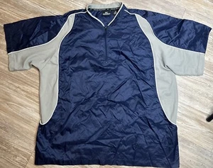 Mizuno Mens Quarter Zip Pullover Windbreaker/Back Vent Sz 2XL Short Sleeve - Picture 1 of 9
