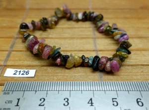 Bracelet baroque chips TOURMALINE MULTICOLORE du Brésil qualité A naturelle - Imagen 1 de 3