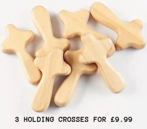 THREE HOLDING CROSSES - POCKET SIZE PRAYER COMFORT CROSS - CHRISTIAN RELIGIOUS O - Picture 1 of 1
