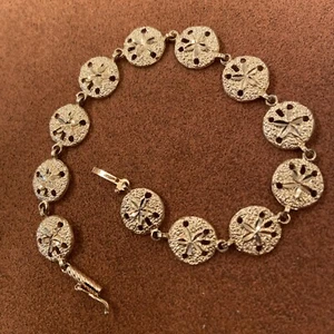 14 KT YG Sand Dollar Einsatz Schloss Verschluss Armband 7" - Bild 1 von 7