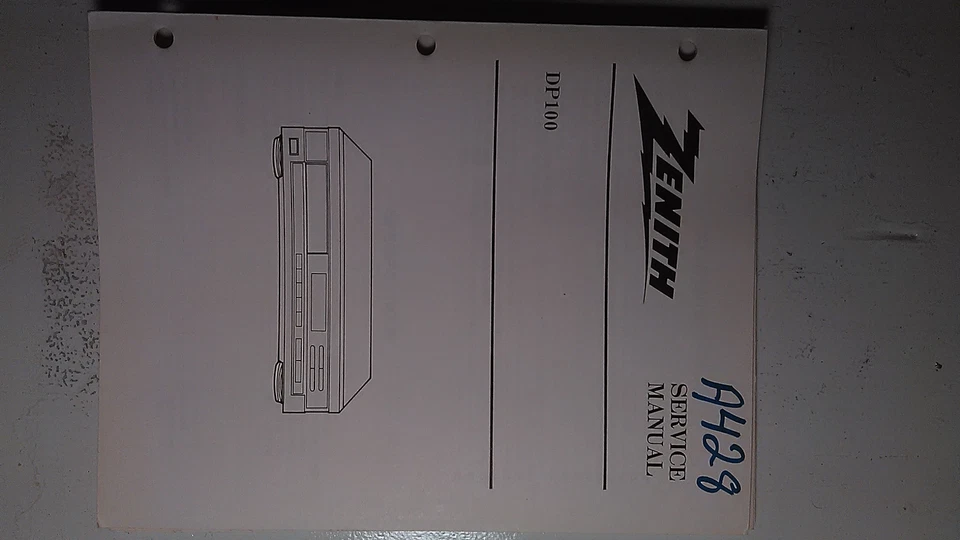 Zenith dp100 service manual Original Repair book stereo cd player - Image 1 of 1