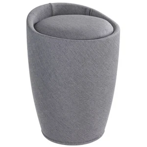Taburete taburete de baño cestas de ropa con bolsa de ropa desmontable caja de ropa aspecto de lino - Imagen 1 de 40