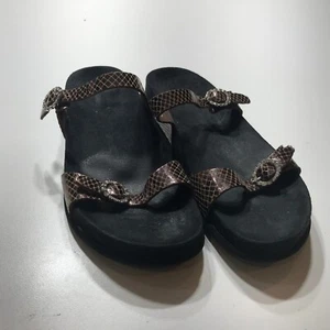 Mephisto Sandals Womens Size 4-5 / EU 35 Brown Caoutchouc Light 2-Strap Casual - Picture 1 of 16