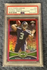 2012 Topps Chrome Russell Wilson Pink Refractor 083/399 #40 RC PSA 10 GEM MT - Bild 1 von 2