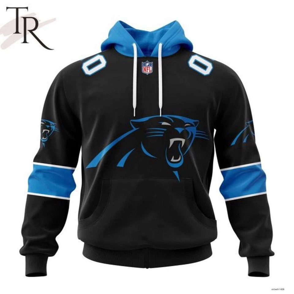 UNBRAND Carolina Panthers 2024 Personalized Name And Number Hoodie Fan Made S5XL Unisex