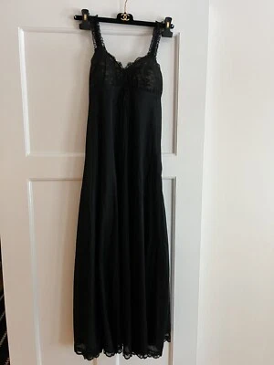 Lencería Vintage Olga “Sleeping Pretty” Negro Talla 32 Estilo 9200 Camisón XS Pequeño Foto 1 de 4