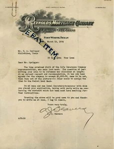 1934 letterhead A. J. BEAVERS Fort Worth Texas REYNOLDS MORTGAGE Samuels Manning - Picture 1 of 1