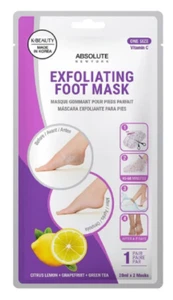 ABSOLUTE NEW YORK EXFOLIATING FOOT MASK LEMON + GRAPEFRUIT + GREEN TEA #A612 - Picture 1 of 1