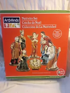 Juego de Natividad listo para pintar 8 piezas 5" María José Jesús Reyes Pastor Ángel - Imagen 1 de 11