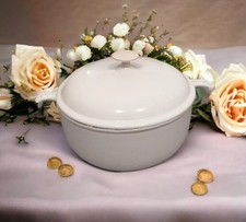 Cocotte Enzo Mari 1970 en fonte émaillée le creuset 29 cm blanc