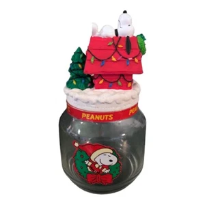 Vintage 80er Jahre Peanuts Snoopy Weihnachtsdose mit Deckel - Bild 1 von 4