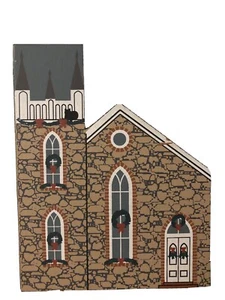 Casa de Navidad modelo de madera vintage primera iglesia presbiteriana Georgetown Colorado - Imagen 1 de 10