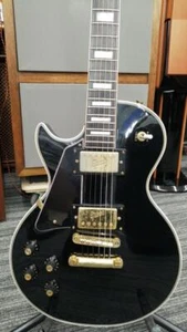 Greco LP Custom Type Black 1971 Lefty Electric Guitar Used From Japan w/HC - Picture 1 of 12